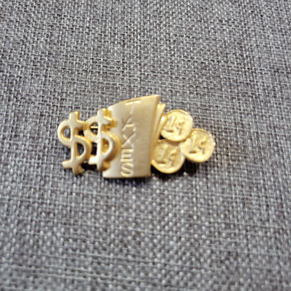 Gold Money Clip Brooch
